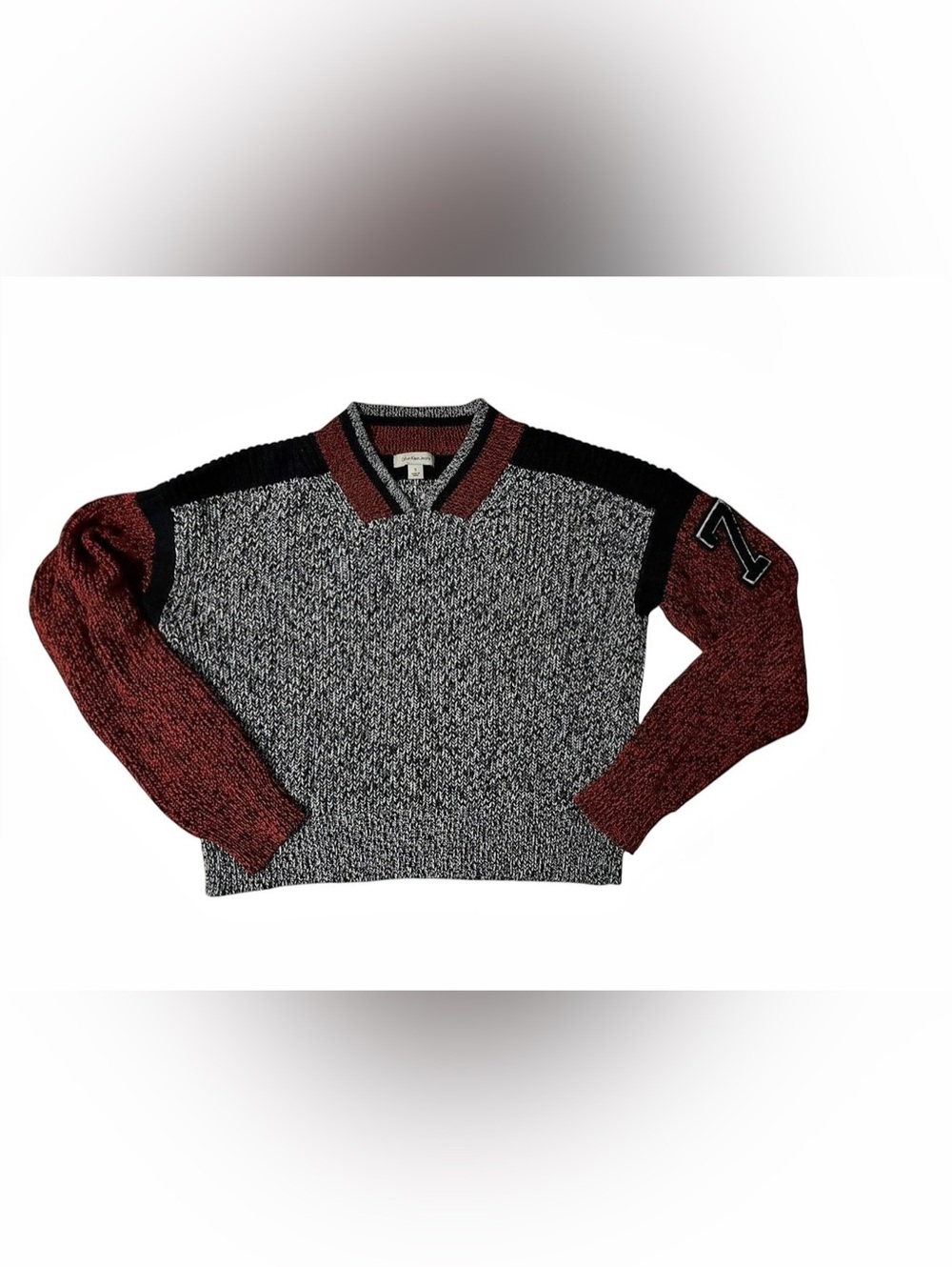 Calvin Klein Jeans Color Block V-Neck Sweater Size Small